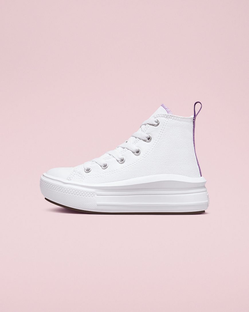 Topanky Na Platforme Converse Chuck Taylor All Star Move Vysoke Dievcenske Biele Nachový Biele | SK QN5ZD6